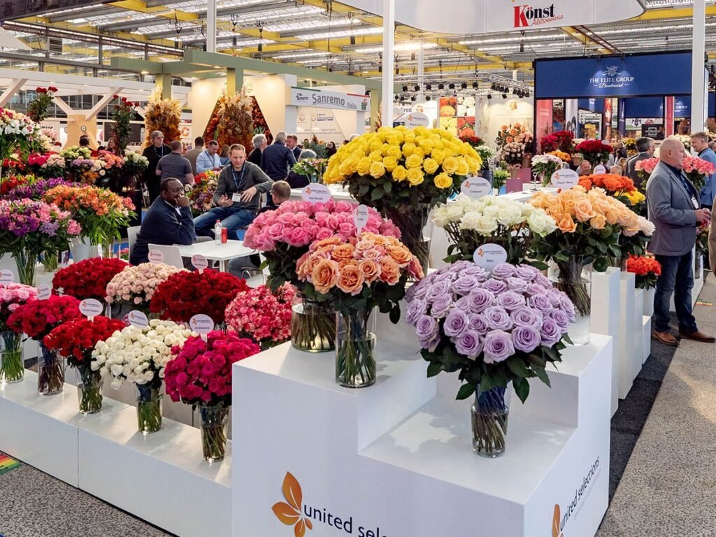 A close-up of a specific flower arrangement display