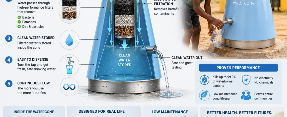 The Watercone: Six Glasses of Drinking Water from One Sunny Day